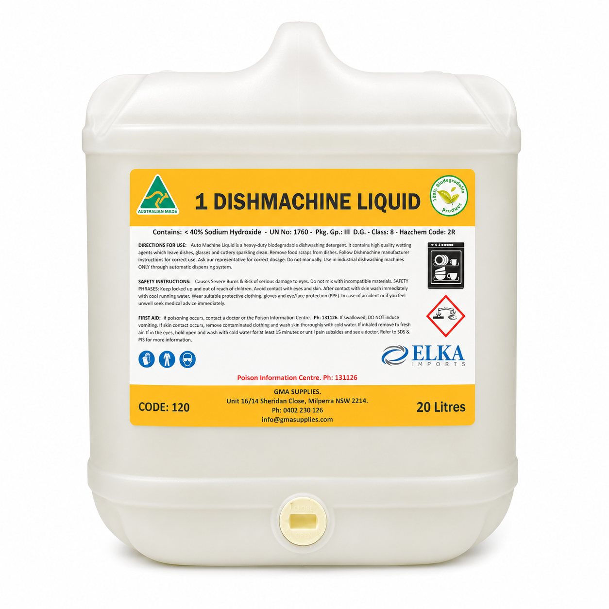 (1) Dish Machine Detergent Heavy Duty 5L