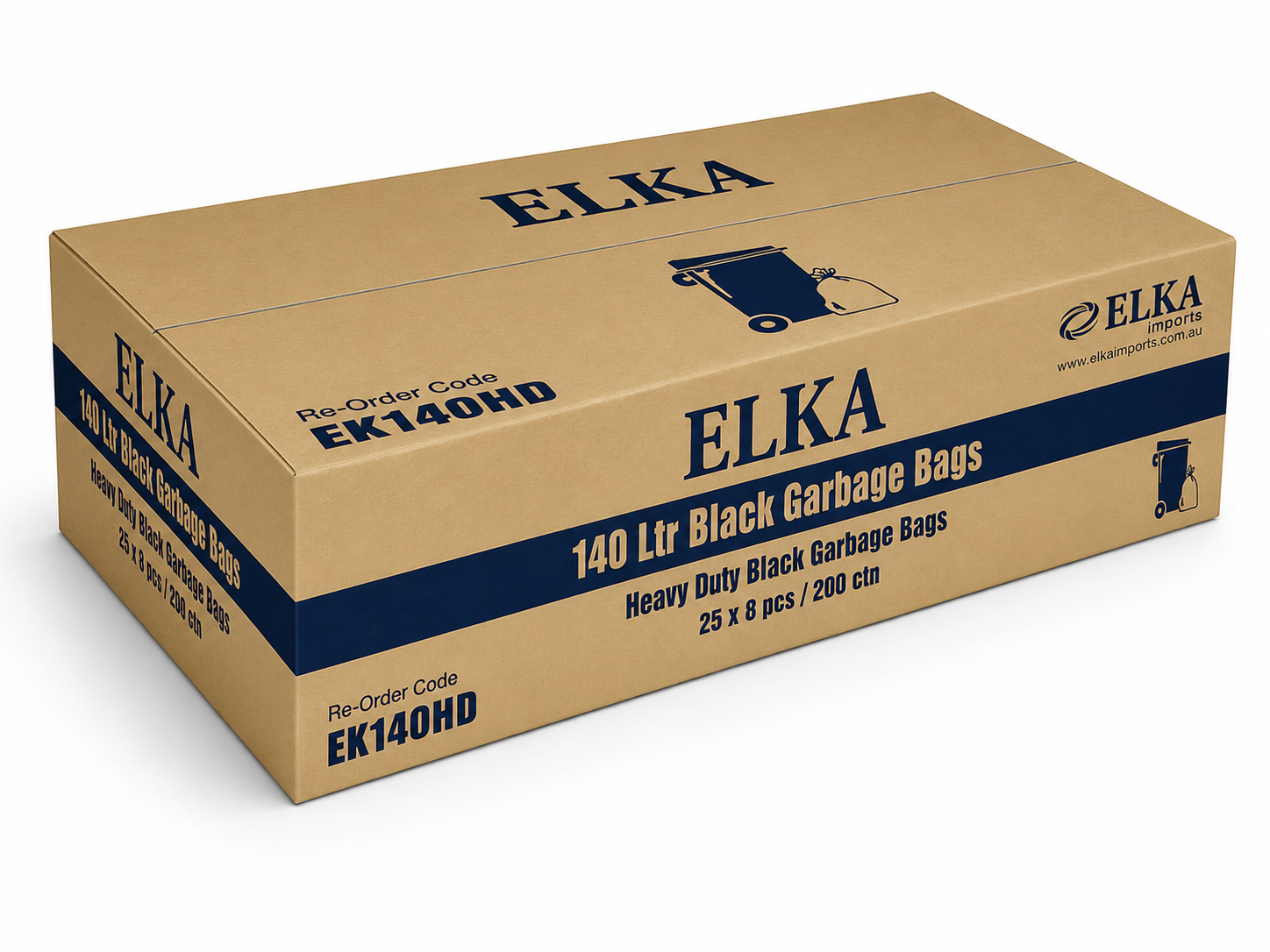 Elka 140 Litre Heavy Duty Black Garbage Bags