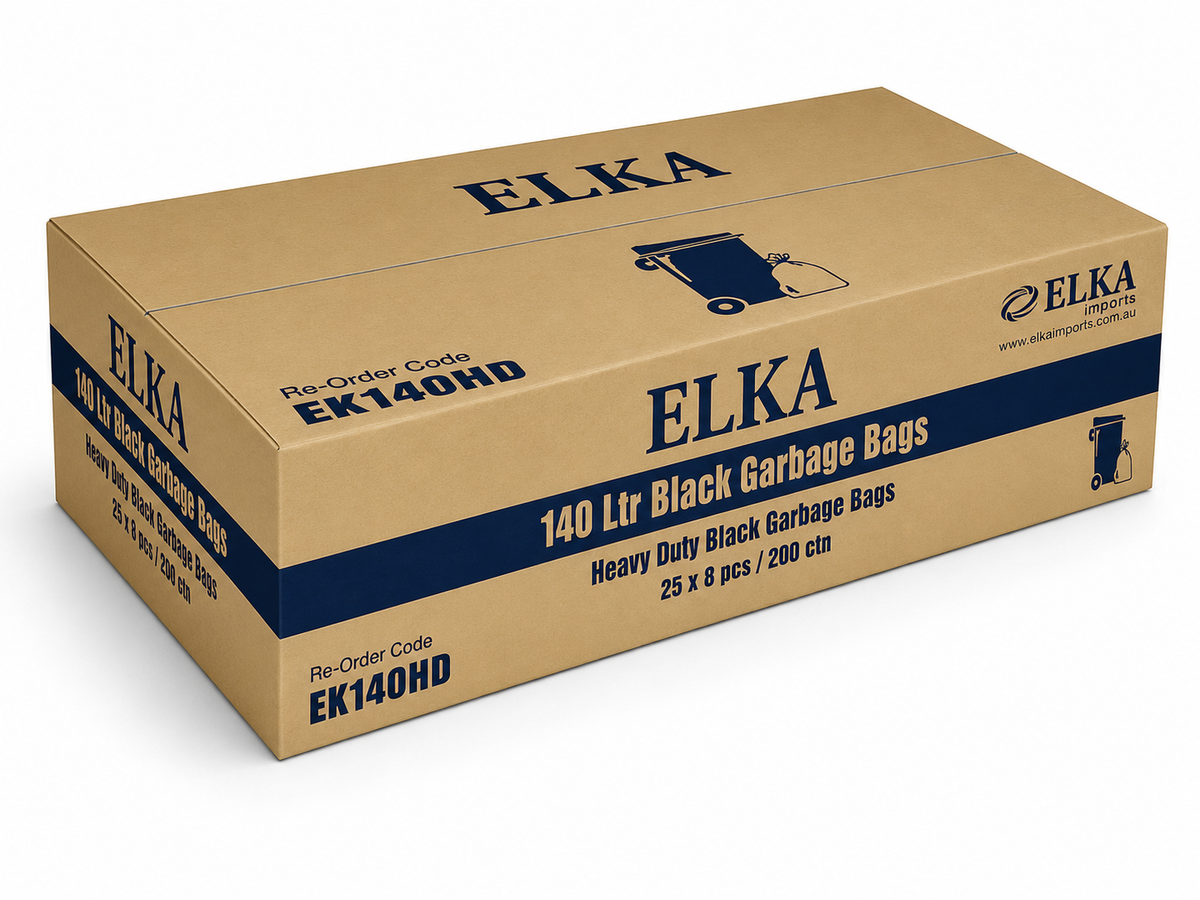 Elka 140 Litre Heavy Duty Black Garbage Bags