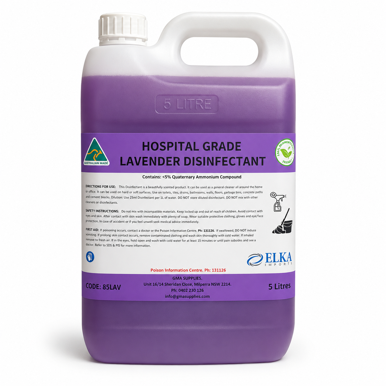 Hospital Grade Lavender Disinfectant 5L / 20L