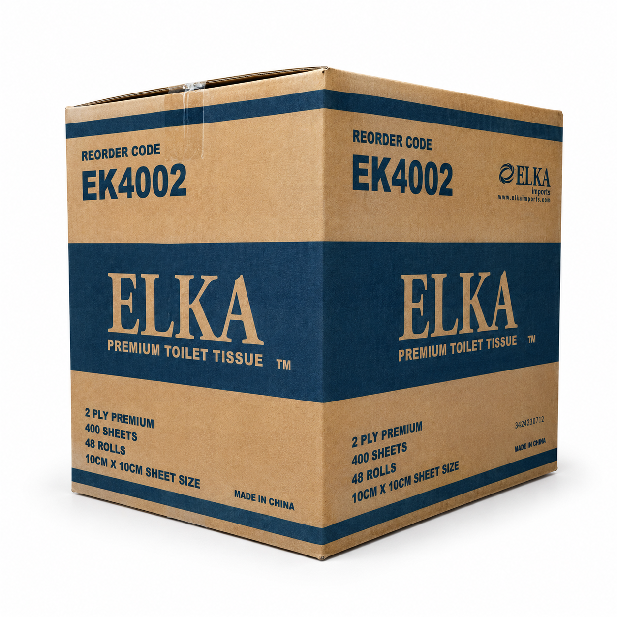 Elka Premium 2 Ply 400 Sheet Toilet Paper Carton of 48