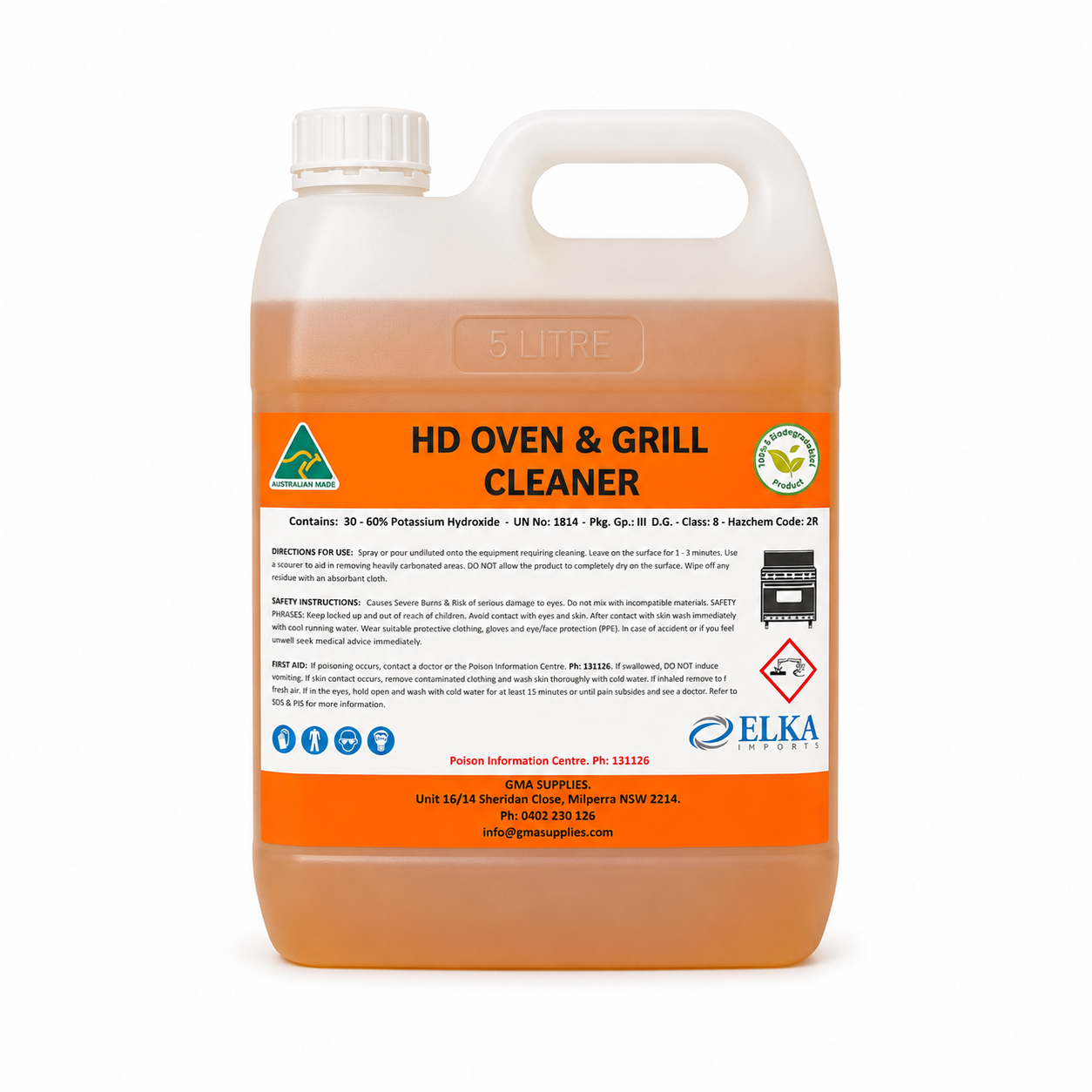 (5) Heavy Duty Oven & Grill Cleaner 5L