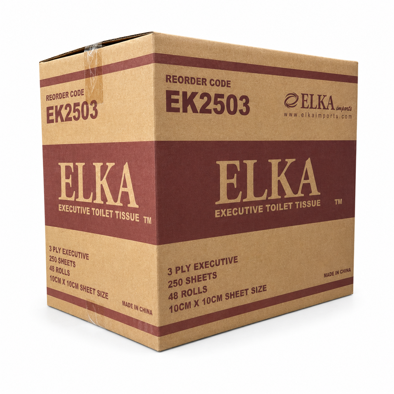 Elka 3 Ply 250 Sheet Executive Toilet Paper | Carton of 48 | EK2503
