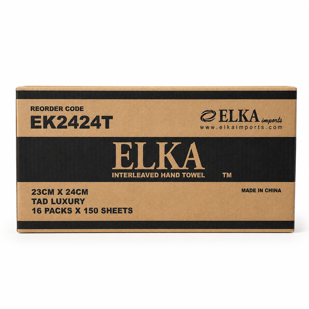 Elka TAD Ultraslim Hand Towel 24cm x 24cm Carton of 2400