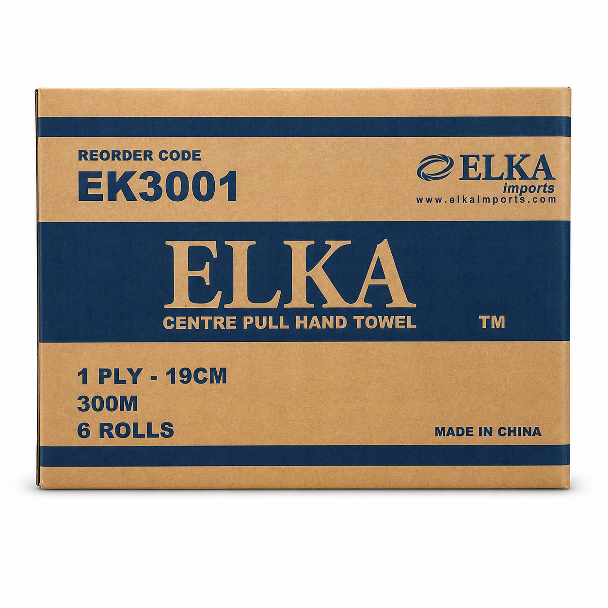 Elka 1 Ply Centre Pull Hand Towel 300m Carton of 6