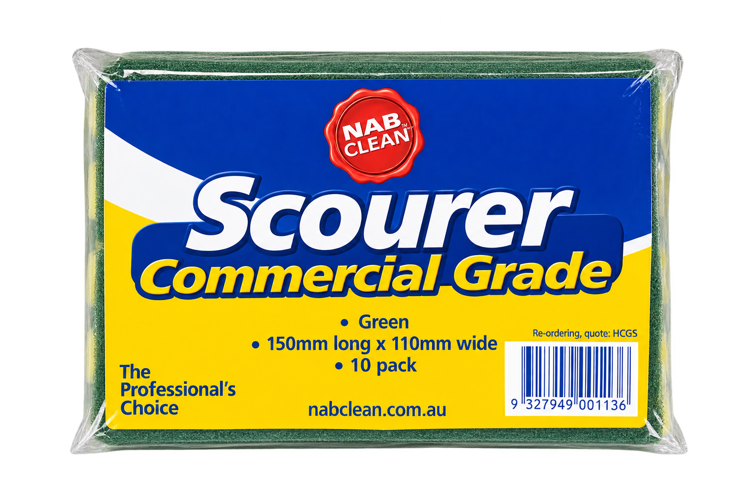 Commercial Green Scourer Pack of 10