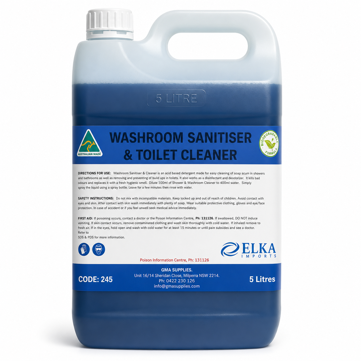 (24) Washroom Toilet Bowl Cleaner/Sanitiser 5L