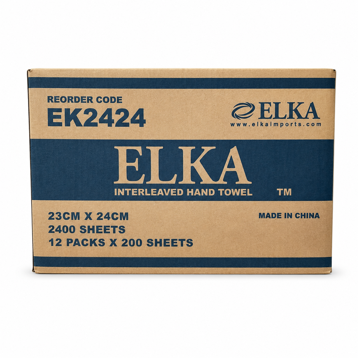 Elka 1 Ply Ultraslim Hand Towel 23cm x 24cm Carton of 2400