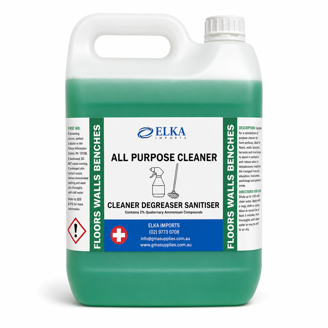 Zeus All Purpose Cleaner Degreaser & Sanitizer 5L – Citrus Commercial Grade
