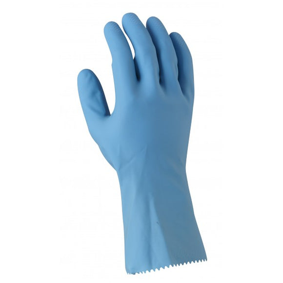 Blue Rubber Silverlined Gloves - Large (9.5) Pair