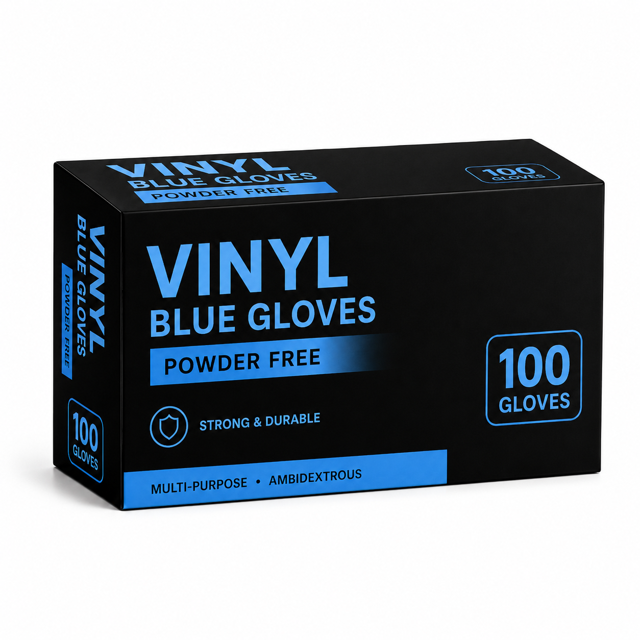 Large Blue Vinyl Powder Free Gloves Carton of 1000