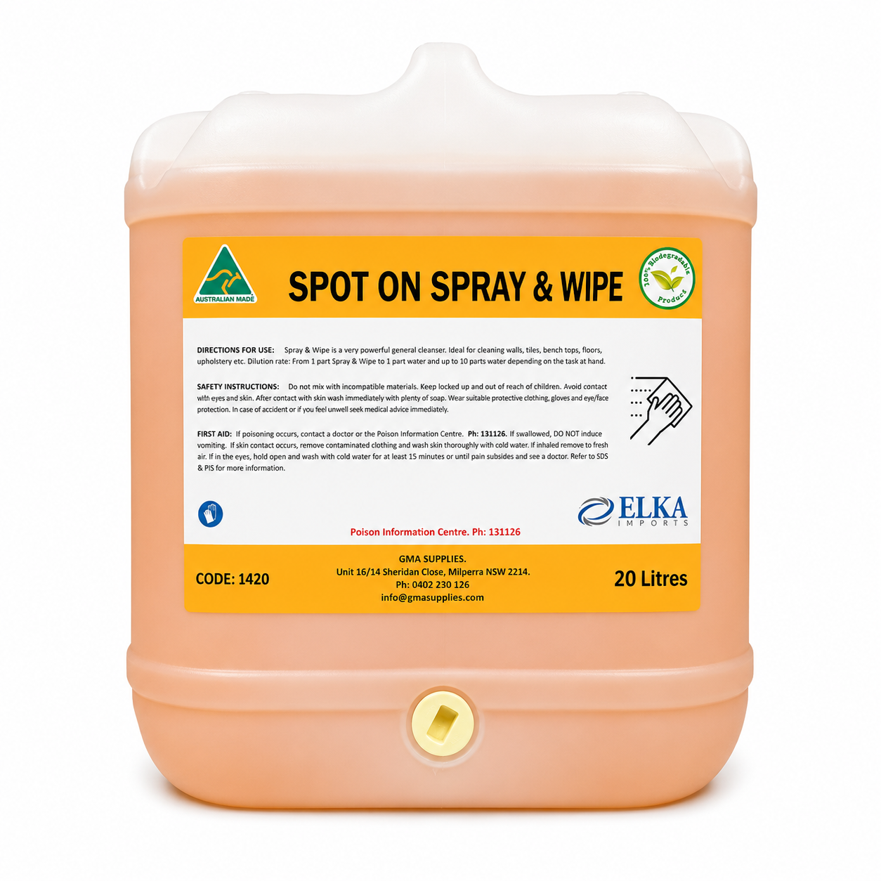 Spray & Wipe Multi-Surface Cleaner 5L
