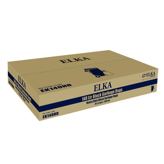 Elka 140 Litre Black Heavy Duty Garbage Bags