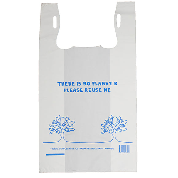 Reusable Medium White Shopping Carry Bags