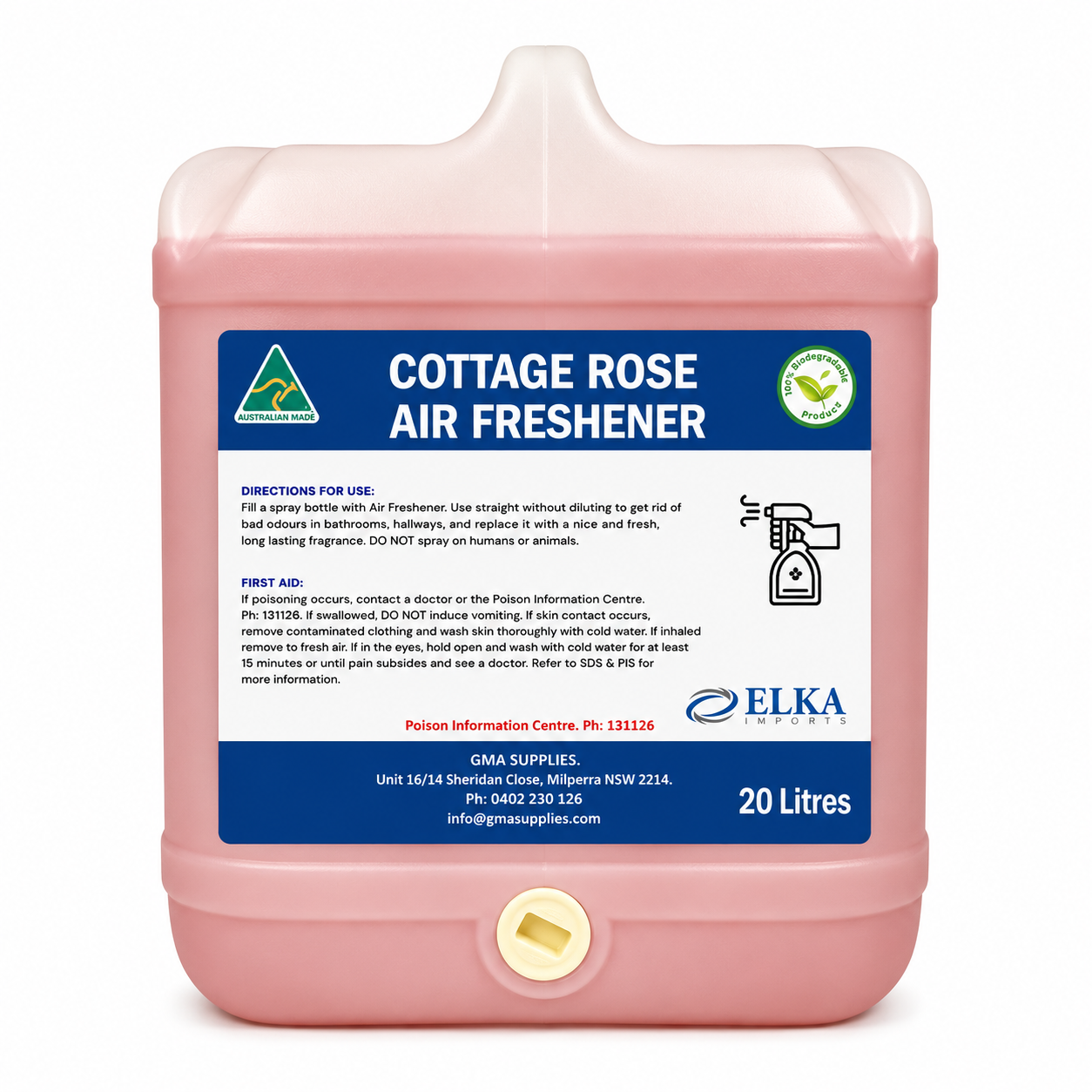 (33) Cottage Rose Air Freshener Neutraliser & Deodoriser 20L