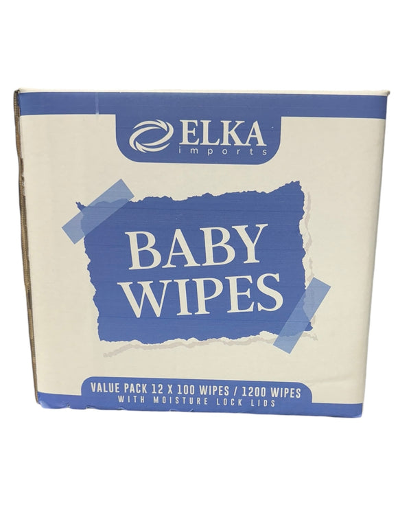 Elka Baby Wipes 100 Sheets Packs Carton of 12 Packs