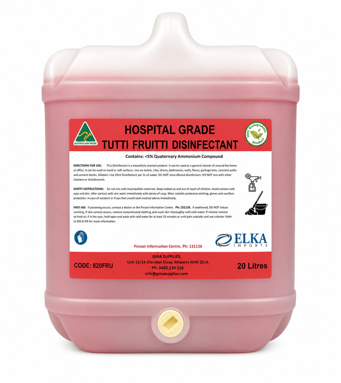 Hospital Grade Fruity Disinfectant 5L / 20L