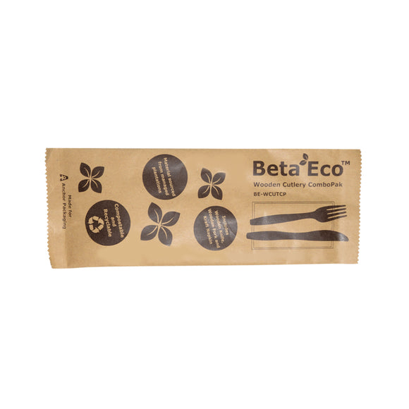 Wooden Cutlery Combo Pack (Knife, Fork, Napkin)