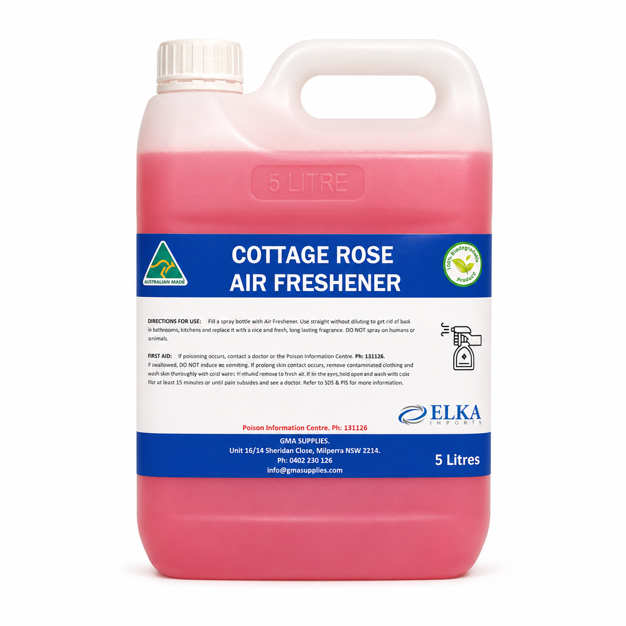 (33) Cottage Rose Air Freshener Neutraliser & Deodoriser 5L