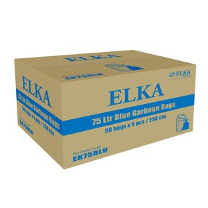 Elka 75L Blue Garbage Bags Carton of 250 (Roll)