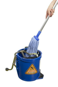 Blue Mop + Handle + Bucket - Mop Bundle