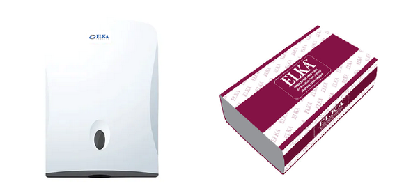 Elka Multifold Dispenser & Elka 2 Ply Executive Multfold Hand Towel  (EK4000) Bundle