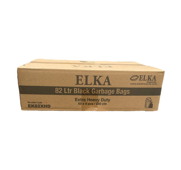 Elka 82L Extra Heavy Duty Garbage Bags Carton of 250 (Roll)