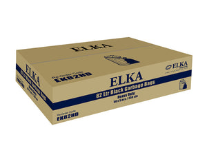 Elka 82L Heavy Duty Black Garbage Bags Carton of 200 (Roll)
