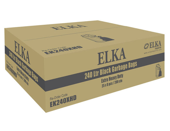 Elka 240L Extra Heavy Duty Garbage Bags Carton of 100 (Roll)
