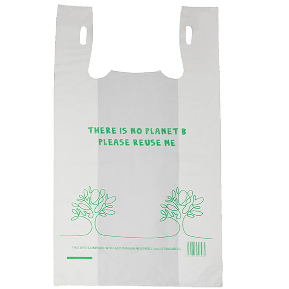 Reusable Large White Shopping Carry Bags